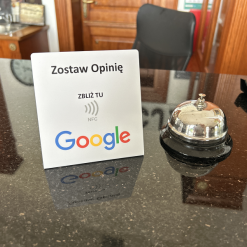 Stojak Opinii Google NFC Biały